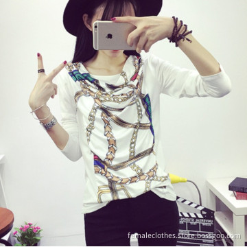 New women chiffon blouse Korean fashion repair thin basic shirt long-sleeved T-shirt/overhemd camicia camisa blusa
